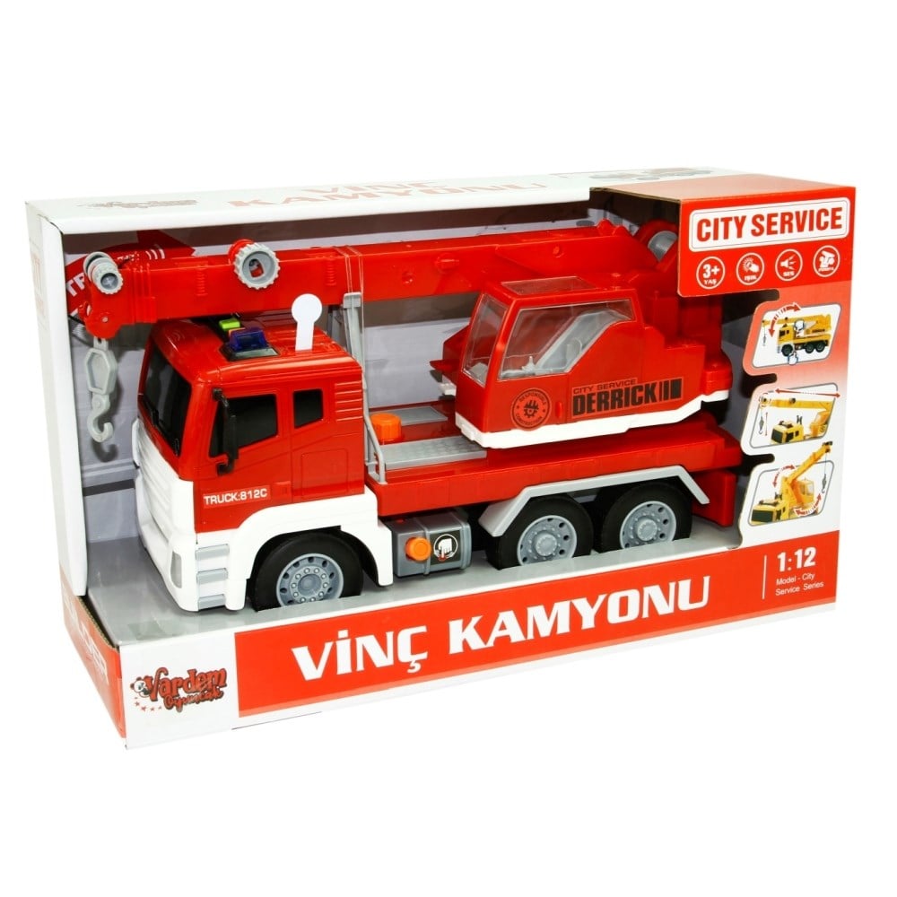 Vardem Oyuncak 1:12 Sürtmeli Sesli Işıklı Vinç WY812A,WY812C