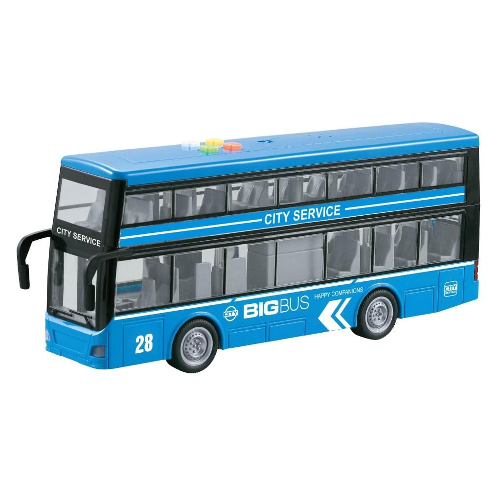 Vardem Oyuncak 1:16 Sürtmeli Sesli Işıklı Çift Katlı Turist Otobüsü WY912A-B