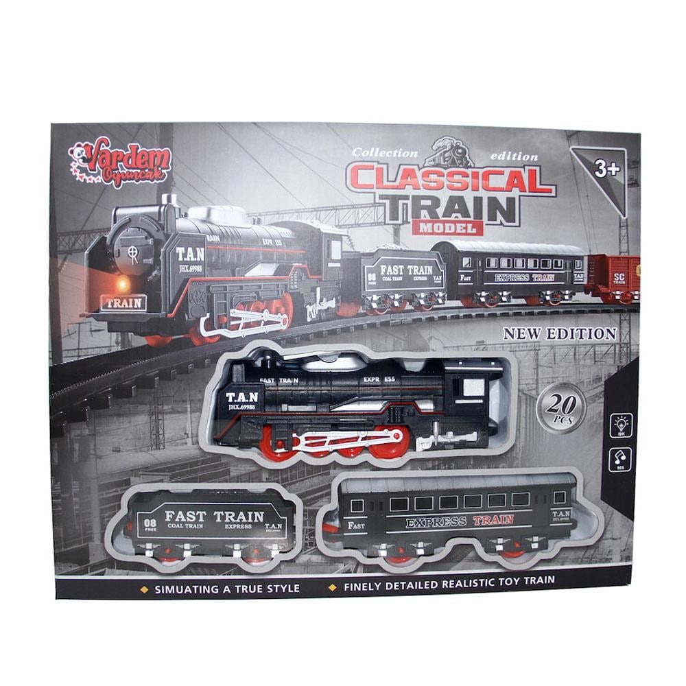 Vardem Oyuncak 20 Parça Işıklı ve Sesli Classic Model Tren Set JHX6683
