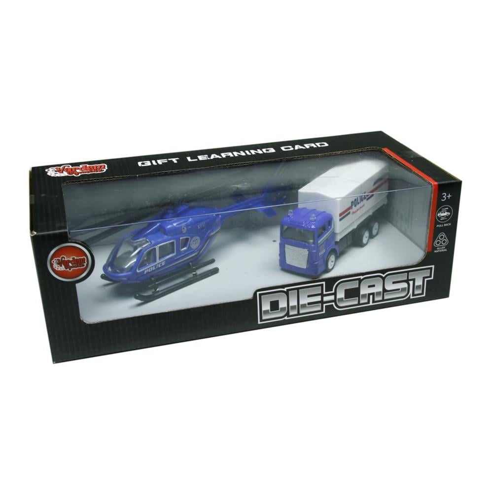 Vardem Oyuncak Çek Bırak Die-Cast Kamyon Ve Helikopter XFD1078