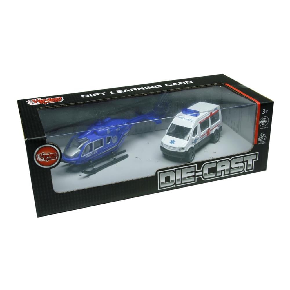 Vardem Oyuncak Çek Bırak Die-Cast Minibüs Ve Helikopter XFD1077