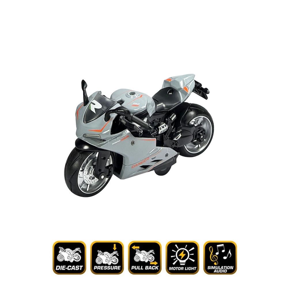 Vardem Oyuncak Çek Bırak Sesli ve Işıklı 1:12 Die-Cast Clasic Spor Motosiklet MY66-M2231