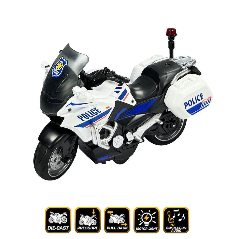 Vardem Oyuncak Çek Bırak Sesli ve Işıklı 1:10 Die-Cast Clasic Güvenlik Motosiklet MY66-M2241