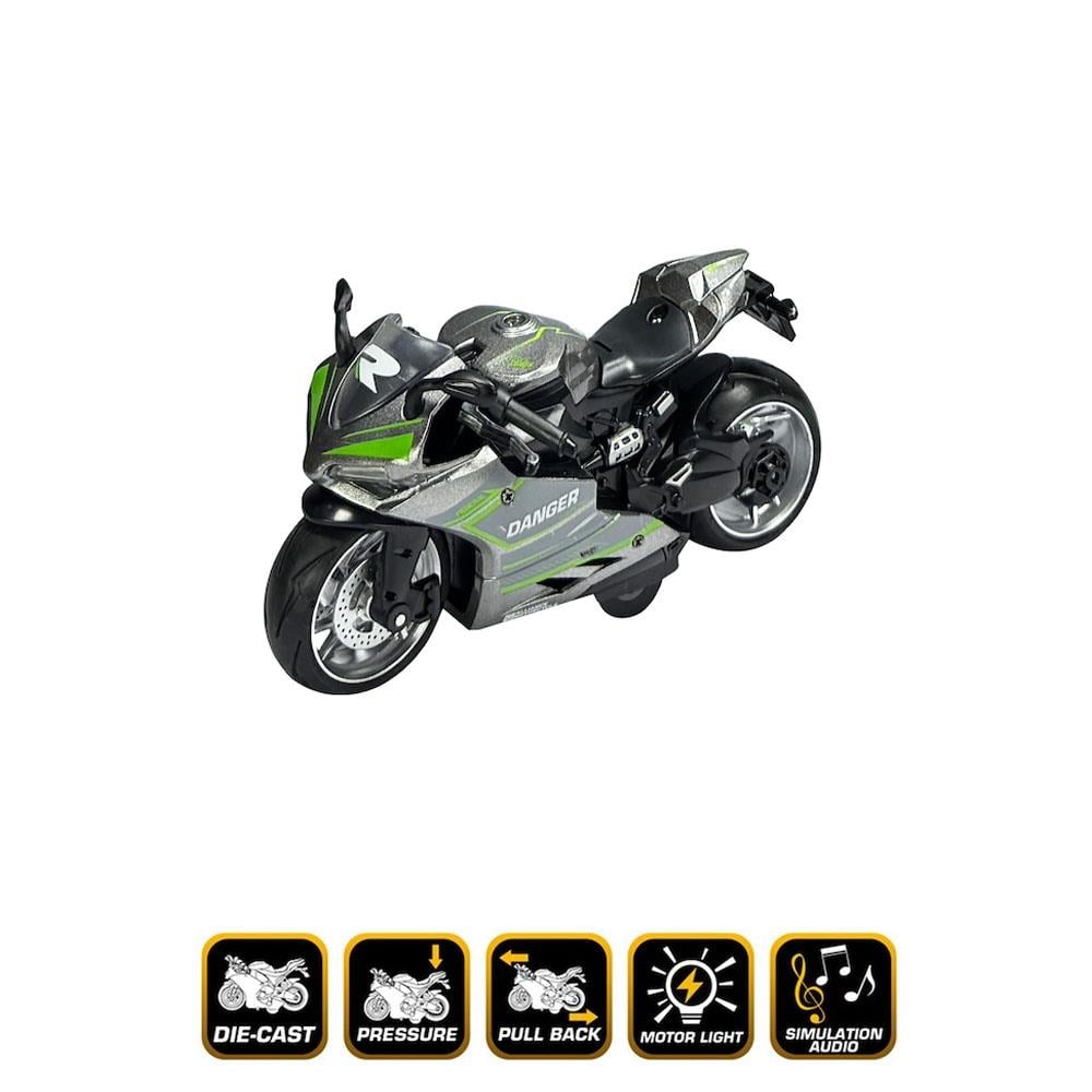 Vardem Oyuncak Çek Bırak Sesli ve Işıklı 1:12 Die-Cast Clasic Spor Motosiklet MY66-M2231
