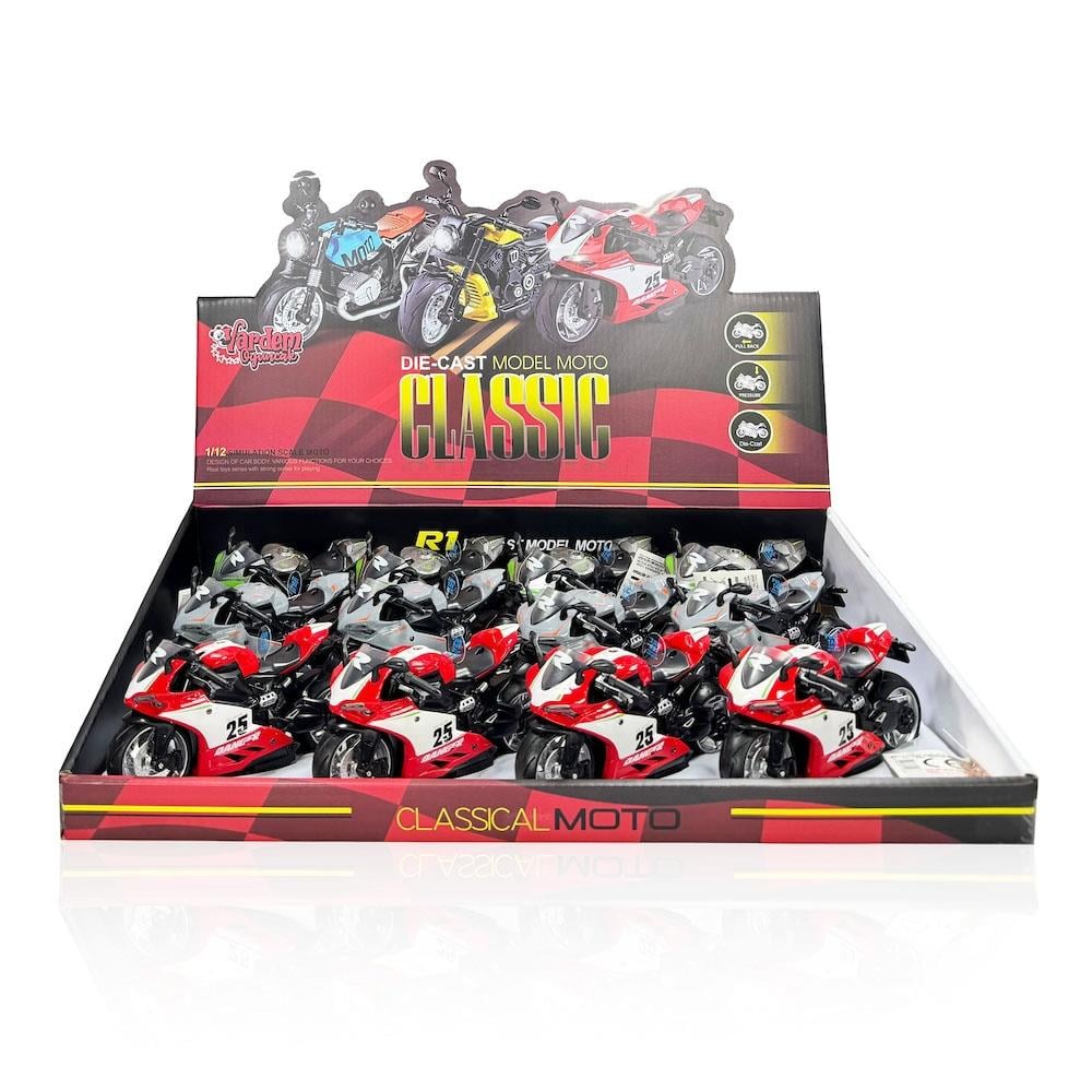 Vardem Oyuncak Çek Bırak Sesli ve Işıklı 1:12 Die-Cast Clasic Spor Motosiklet MY66-M2231