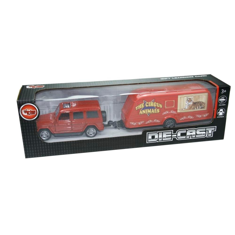 Vardem Oyuncak Hayvan Taşıma Romörklu Die-Cast Çek Bırak Jeep XFD1006