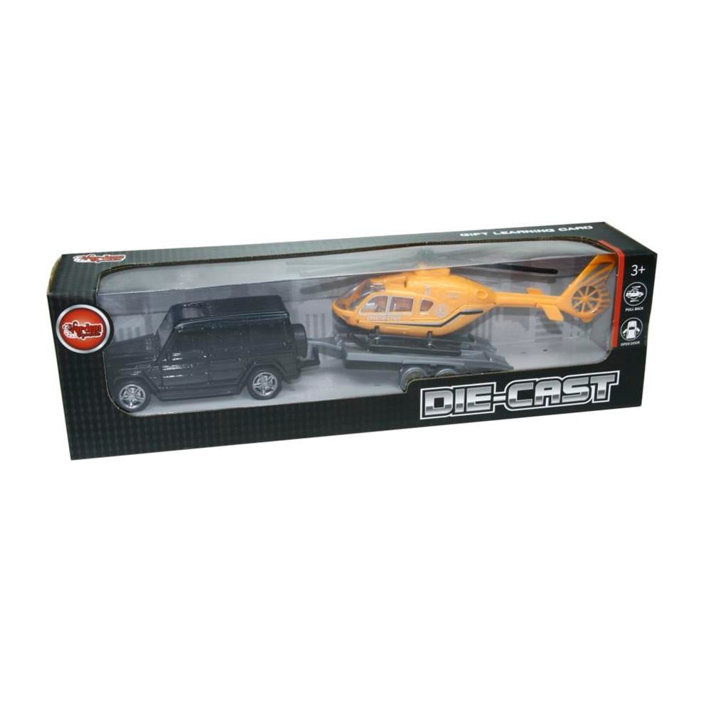 Vardem Oyuncak Helikopter Çeken Die-Cast Çek Bırak Jeep XFD1023