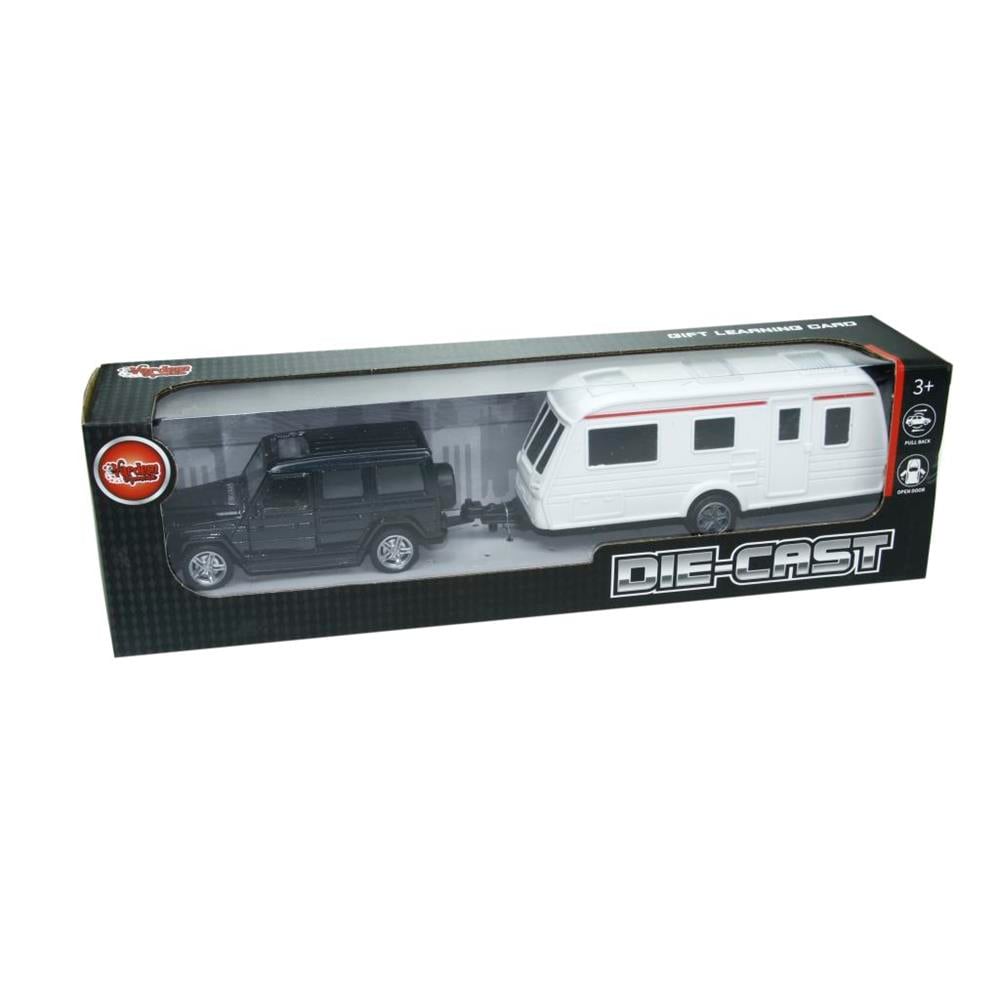 Vardem Oyuncak Karavan Çeken Die-Cast Çek Bırak Jeep XFD1001