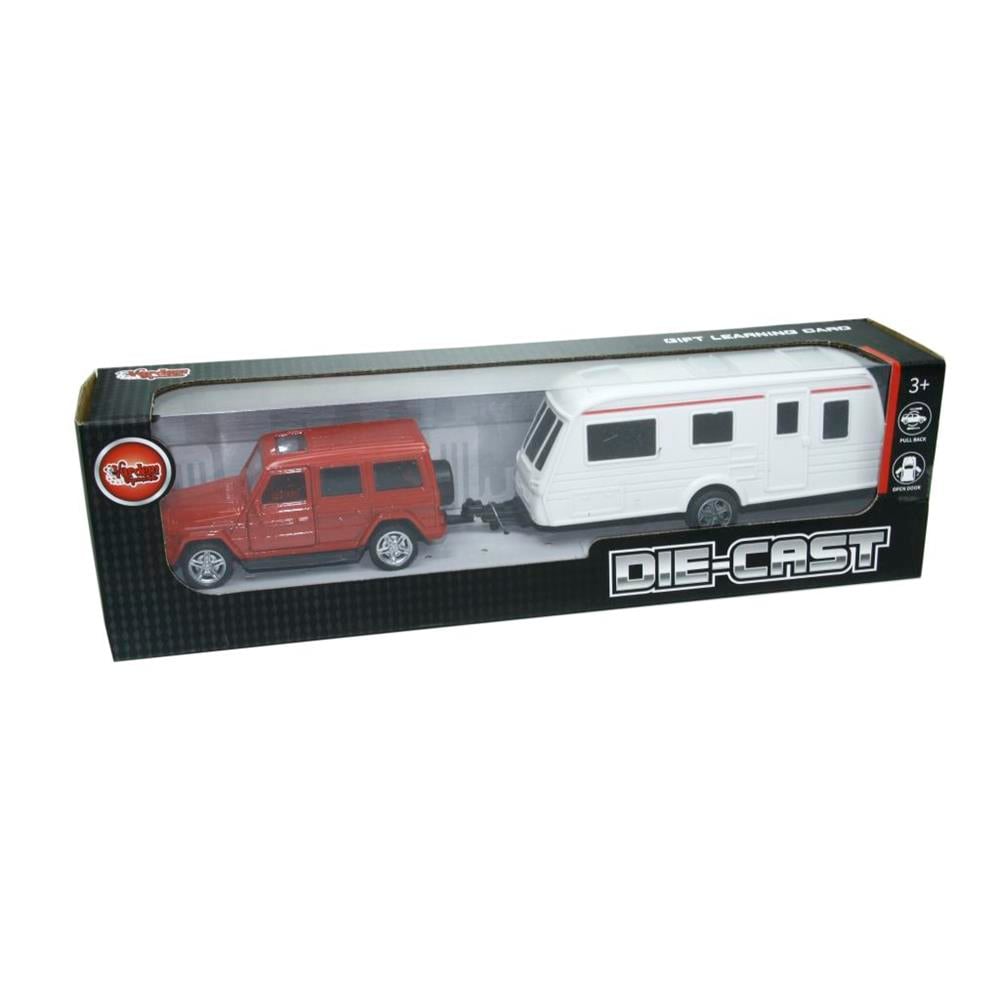 Vardem Oyuncak Karavan Çeken Die-Cast Çek Bırak Jeep XFD1001