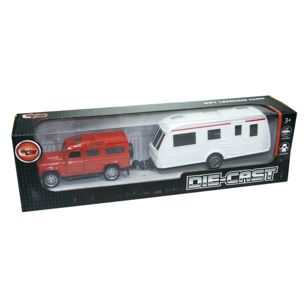Vardem Oyuncak Karavan Çeken Die-Cast Çek Bırak Jeep XFD1002