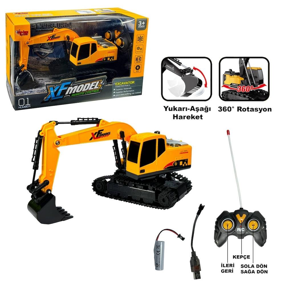 Vardem Oyuncak Uzaktan Kumandalı Full Fonksiyon Şarjlı XFModel Kazıcı XFG-789-410A
