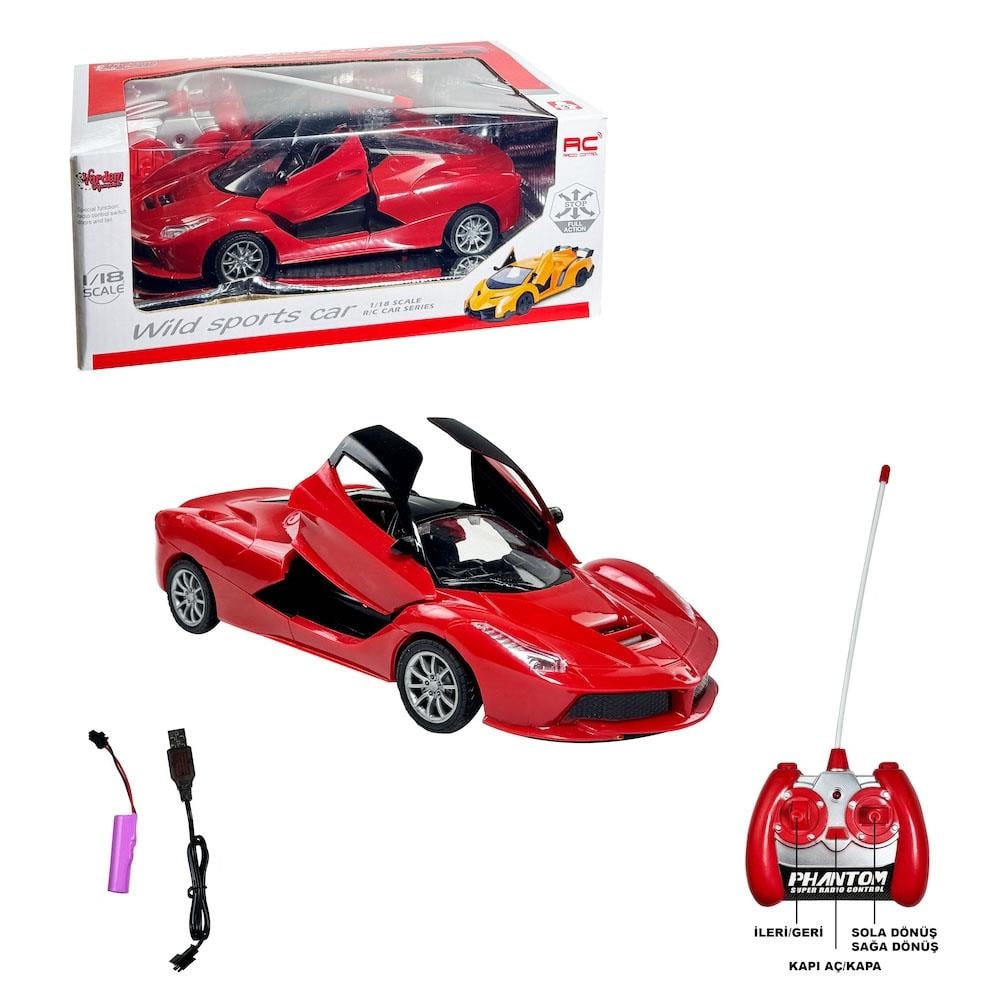 Vardem Oyuncak Uzaktan Kumandalı Full Fonksiyon Şarjlı 1:18 Wild Sport Kapıları Açılan Araba RG-1383-9A-11A