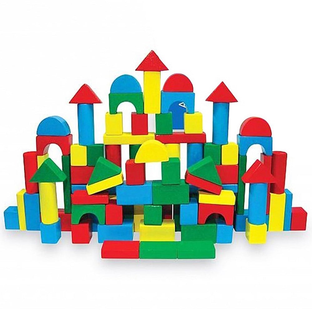 Woody 100 Parça Küçük Kovalı Bloklar KR016