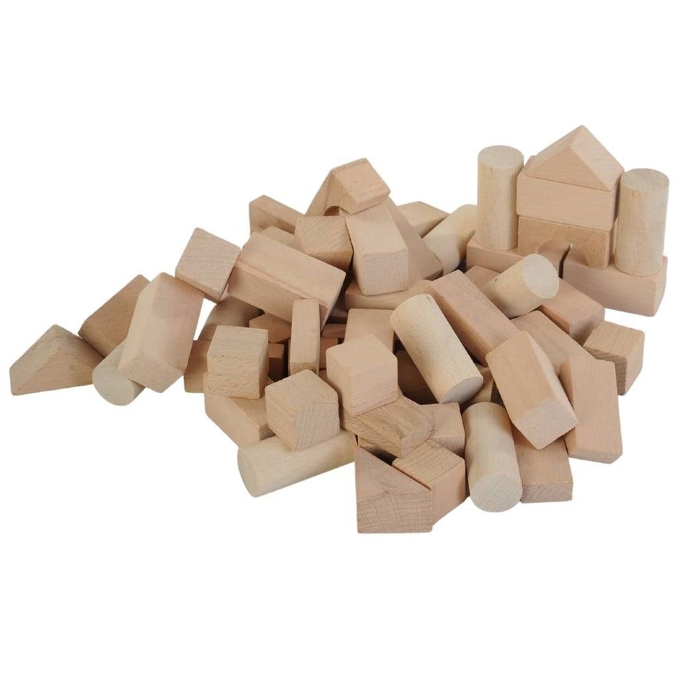 Woody 60 Parça Küçük Kovalı Naturel Bloklar KR026