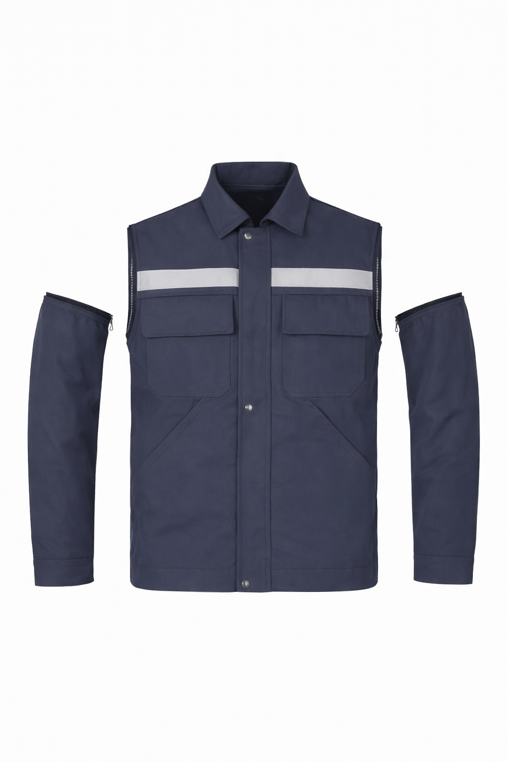 16/12 Detachable Sleeve, Detachable Lining, Quilted Jacket - Navy Blue