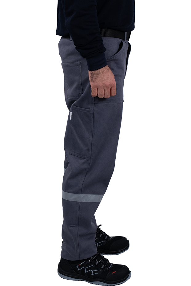 16/12 Summer Work Trousers, 5 Pockets, Reflective - Medium Grey
