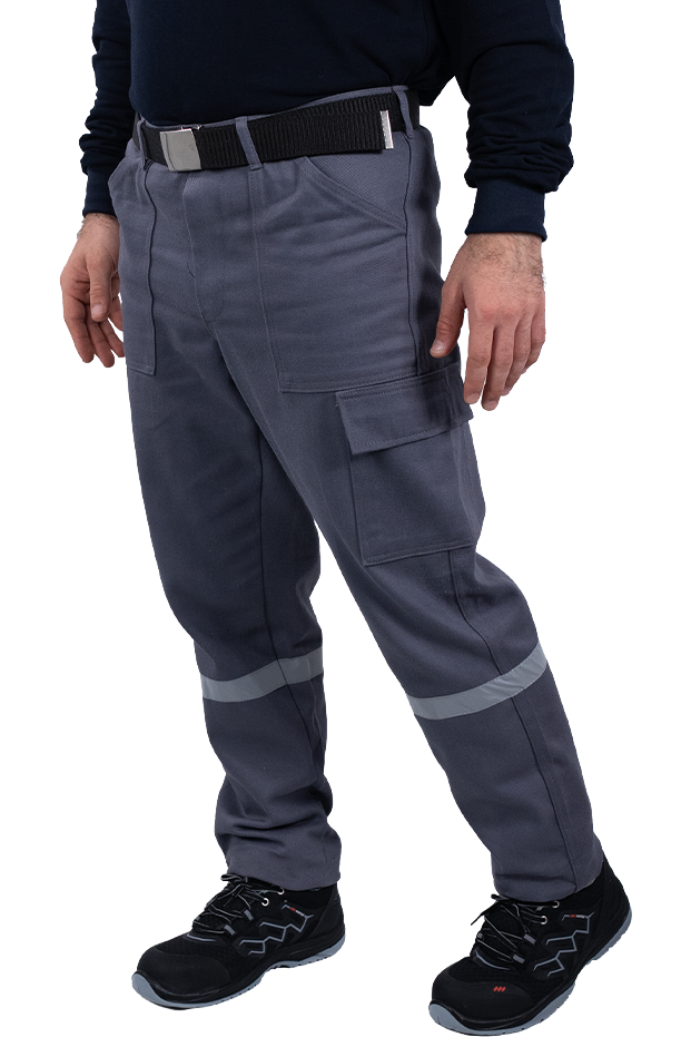 16/12 Summer Work Trousers, 5 Pockets, Reflective - Medium Grey