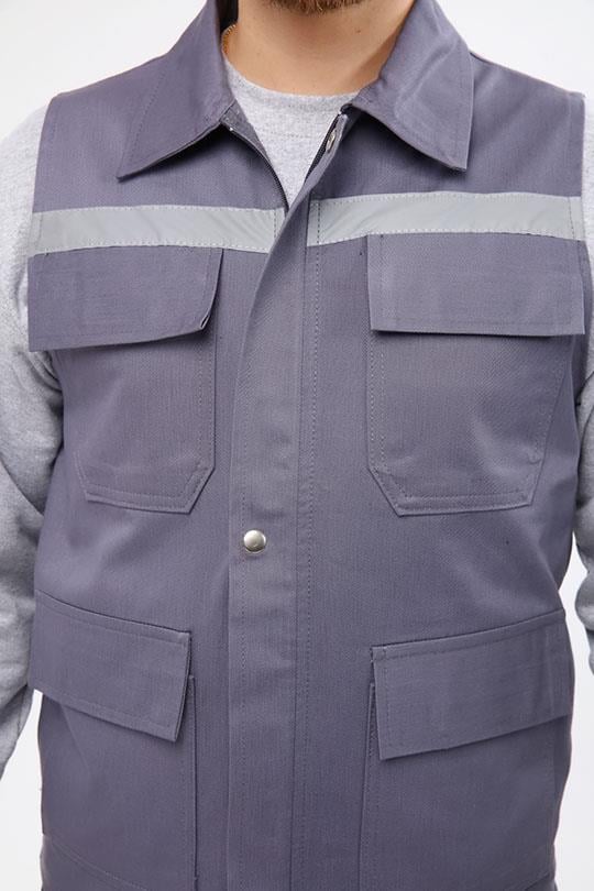 16X12 GABARDİN 4 CEPLİ YAZLIK YELEK-Orta Gri