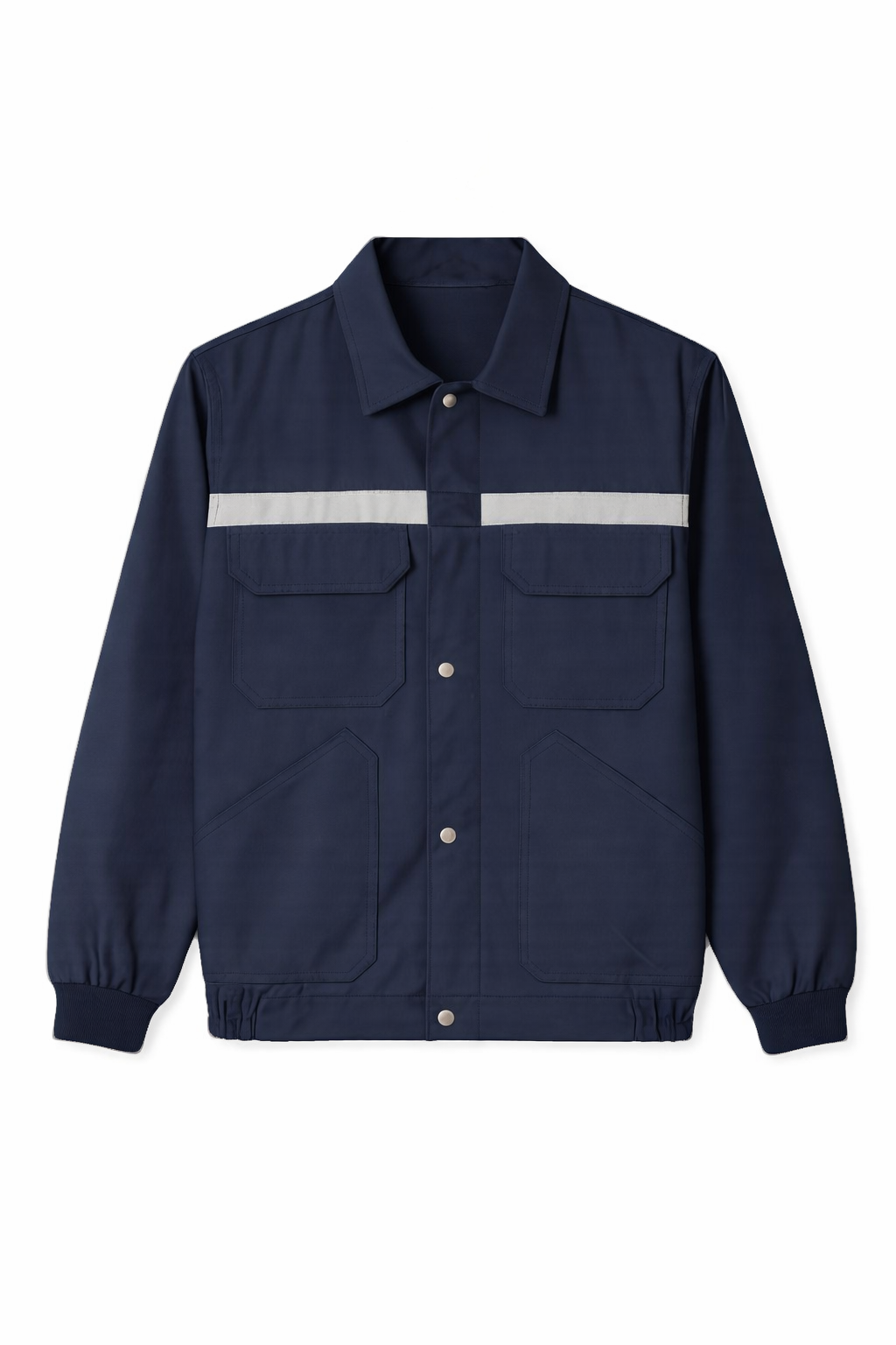 16x12 Summer Work Jacket, 4 Pockets, Reflective - Navy Blue
