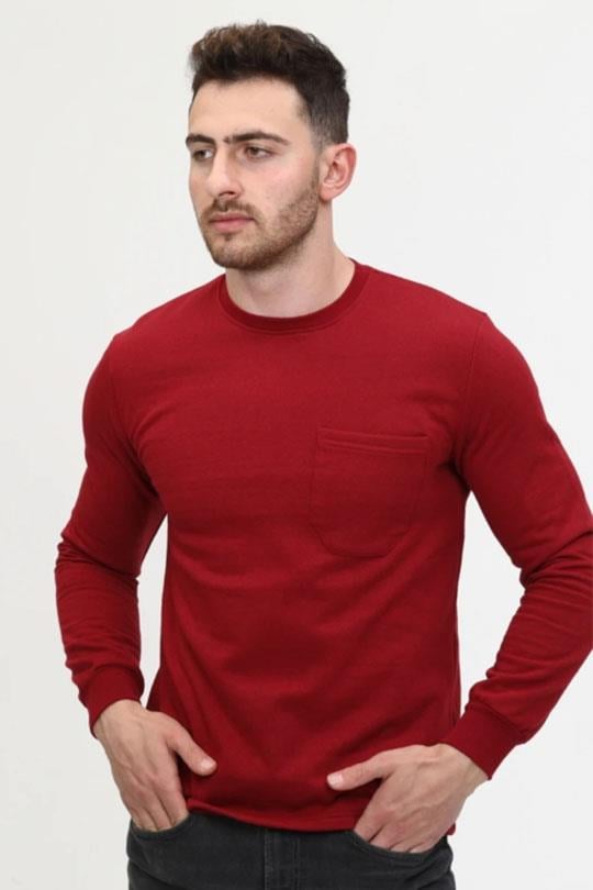 20/10 İKİ İPLİK O YAKA SWEAT OPANENT -Bordo