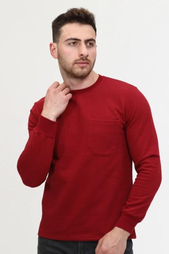 20/10 İKİ İPLİK O YAKA SWEAT OPANENT -Bordo