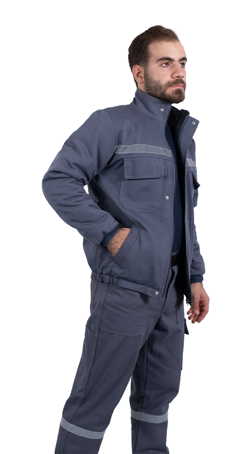 7/7 Fleece-Lined Winter Work Jacket - Medium Grey