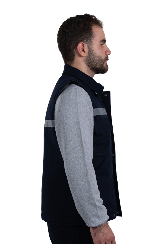 7x7 4-Pocket Quilted Vest - Navy Blue