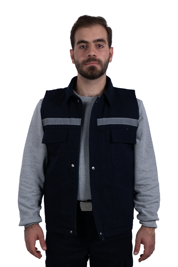 7x7 4-Pocket Quilted Vest - Navy Blue