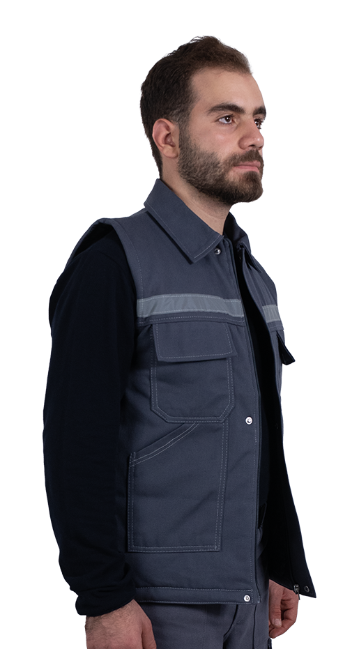 7x7 Quilted Winter Vest - Medium Grey