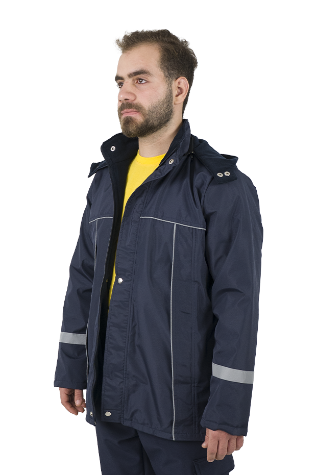  BONDIT FLEECE HOODED SAILOR JACKET - Navy Blue