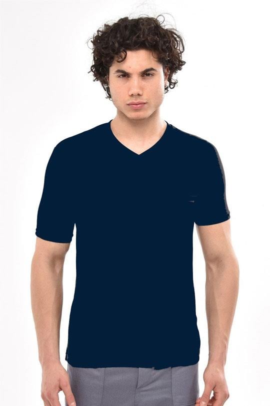 ÇAMDALI 30/1 SUPREME V YAKA T-SHIRT-Lacivert