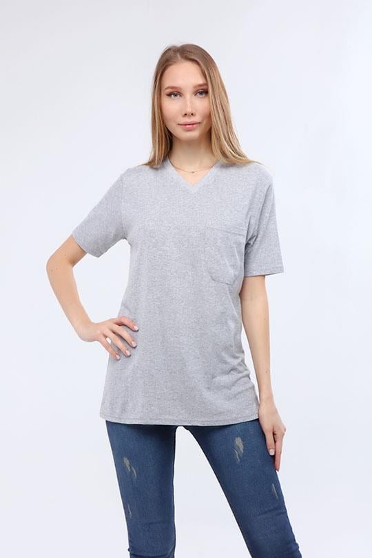 ÇAMDALI 30/1 SUPREME V YAKA T-SHIRT-Melanj Gri