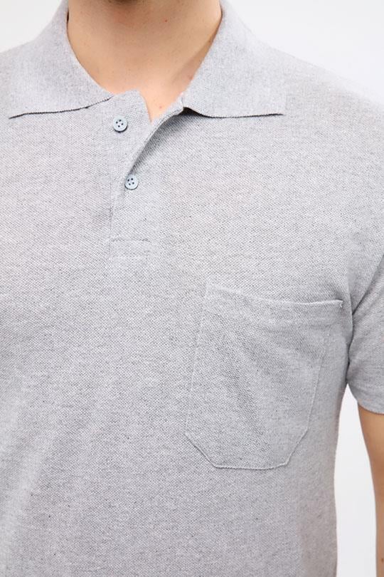 ÇAMDALI PİKE ÖRME POLO YAKA TSHİRT OPANENT -Melanj Gri