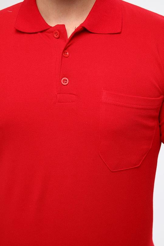 ÇAMDALI PİKE ÖRME POLO YAKA TSHİRT OPANENT -Kırmızı