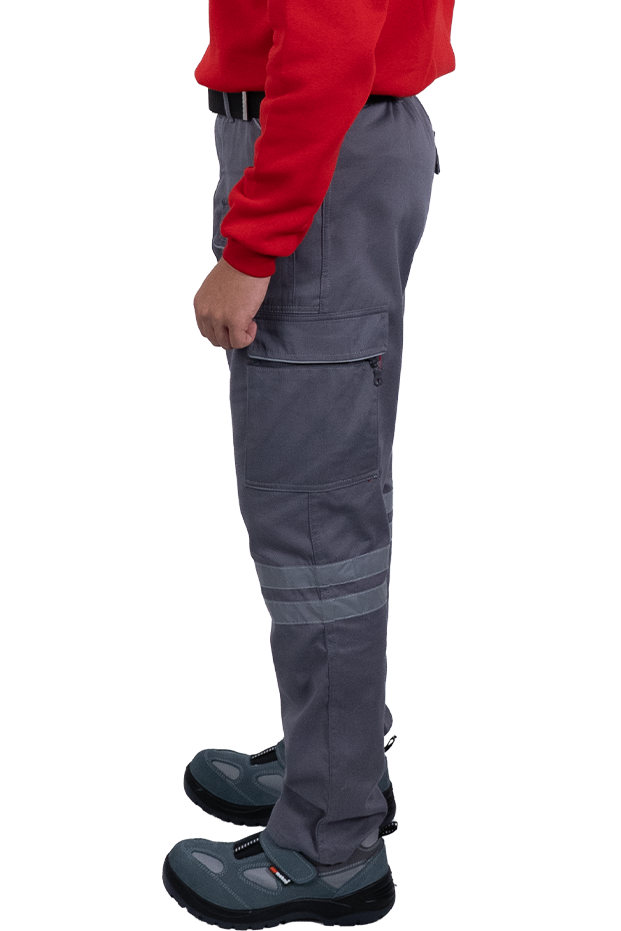 BLENDED MULTI-POCKET TROUSERS - Grey