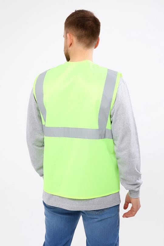 İKAZ YELEĞİ MÜHENDİS CEPLİ FERMUARLI-Neon Sarı