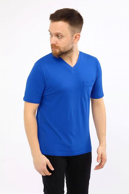 MUALTA 30/1 SUP.V YAKA TSHİRT OPENENT-Sax Mavi