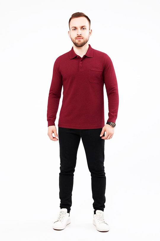 MUALTA PİKE ÖRME POLOYAKA SWEAT OPANENT -Bordo
