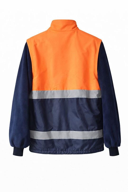NEON RENKLİ ÇIKMAKOLLU POLARLI MONT-Neon Turuncu