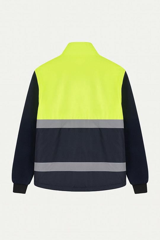 NEON RENKLİ ÇIKMAKOLLU POLARLI MONT-Sarı - Lacivert