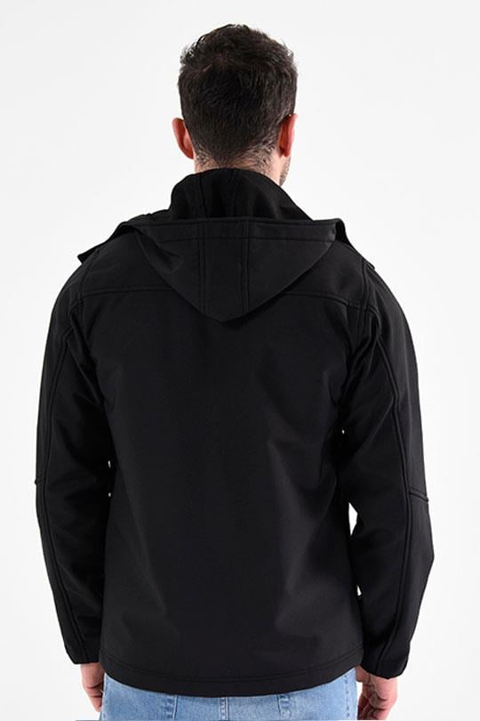 SOFTSHELL KAPŞONLU MONT-Siyah