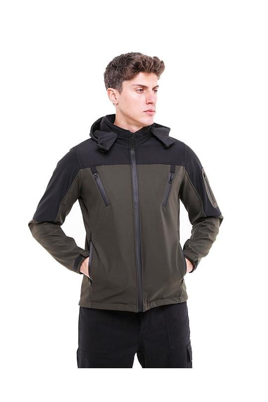 SOFTSHELL KAPŞONLU MONT-Yeşil - Siyah