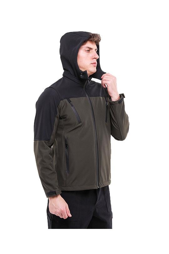 SOFTSHELL KAPŞONLU MONT-Yeşil - Siyah