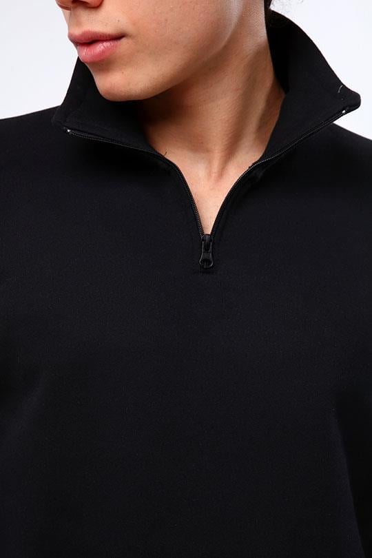 ÜÇ İPLİK BALIKÇIYAKA SWEAT OPANENT -Siyah