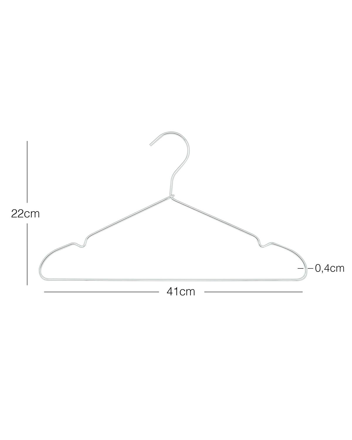 3'lü Gümüş Renk Metal Giysi Askısı 22 x 41 x 0.4 cm