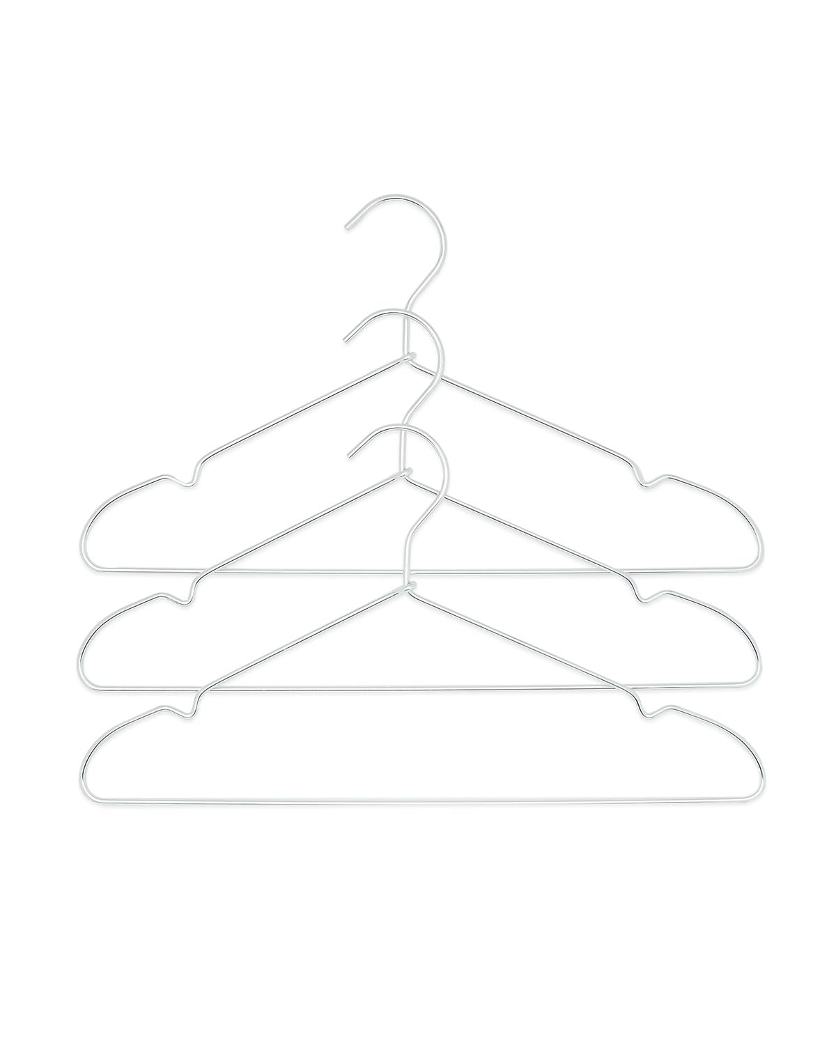 3'lü Gümüş Renk Metal Giysi Askısı 22 x 41 x 0.4 cm
