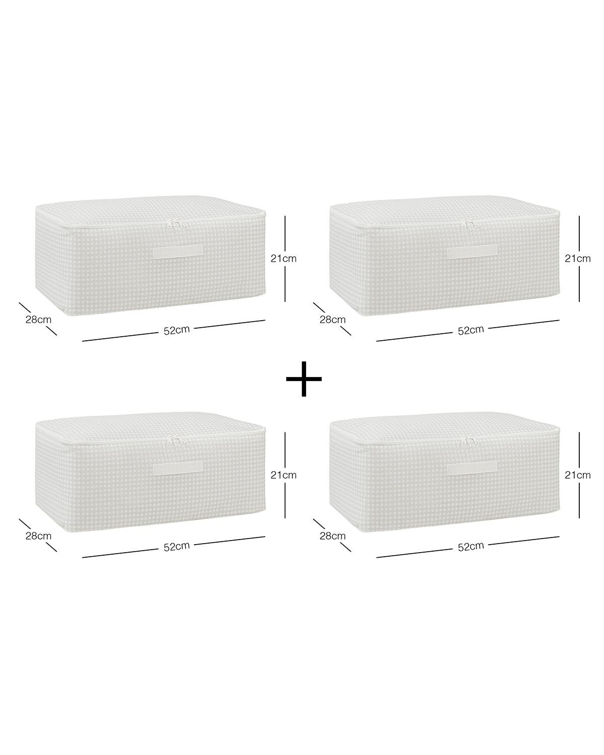 4'lü Orta Boy Gri Pötikare Hurç Set 52 x 28 x 21 cm