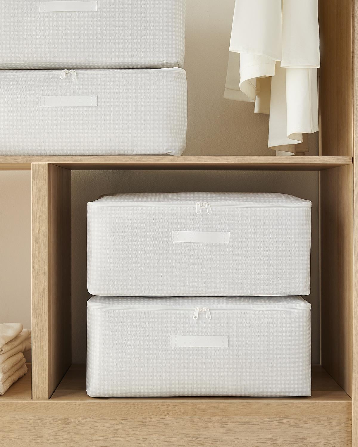 4'lü Orta Boy Gri Pötikare Hurç Set 52 x 28 x 21 cm