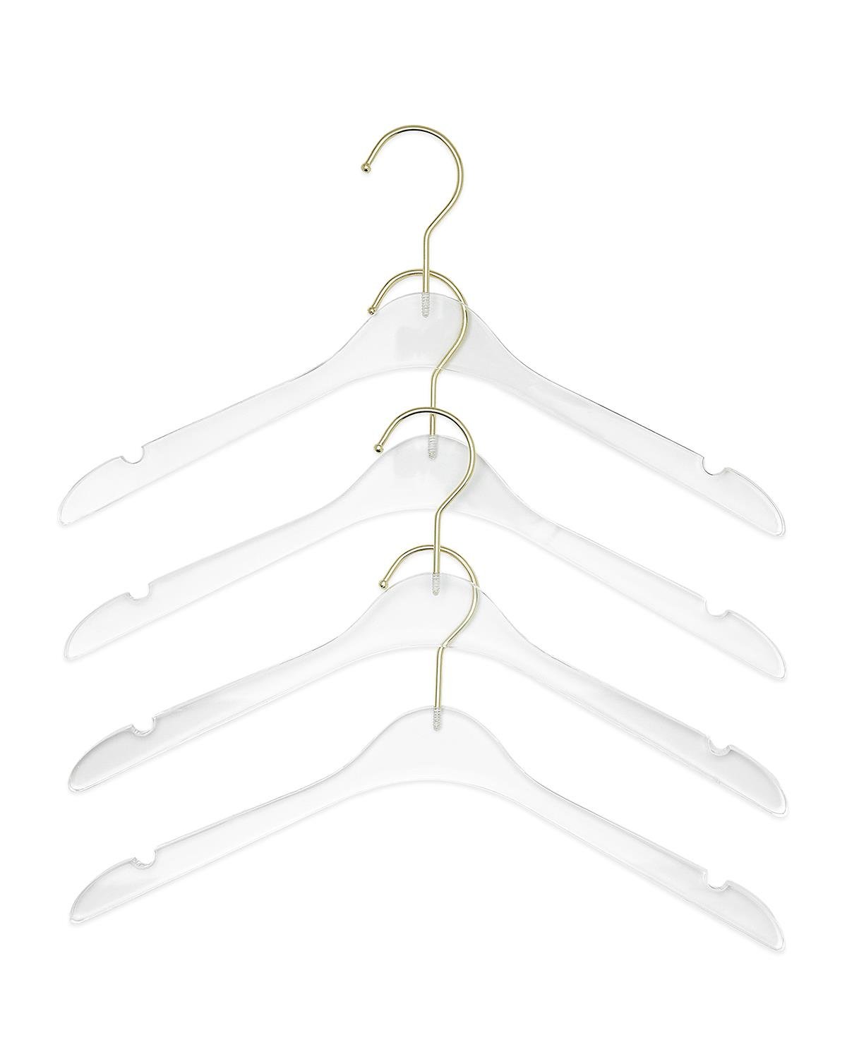 4'lü Şeffaf Akrilik Giysi Askısı 38.5 x 21.5 x 1 cm