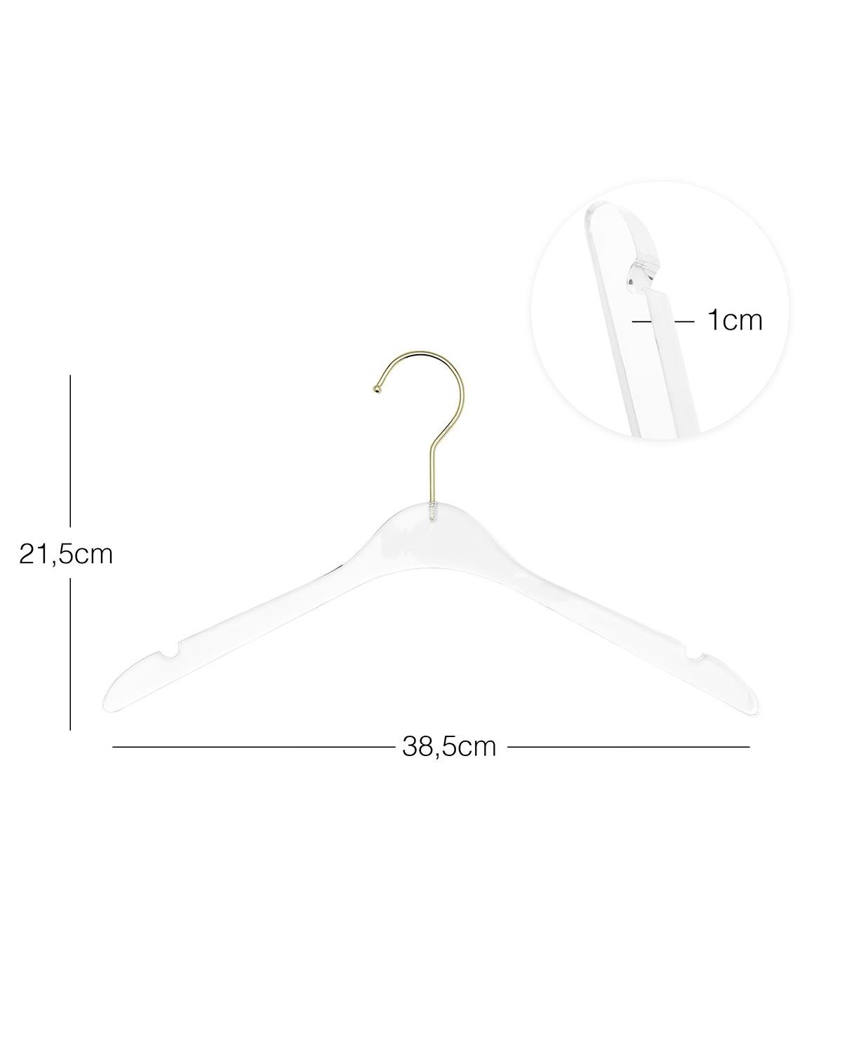4'lü Şeffaf Akrilik Giysi Askısı 38.5 x 21.5 x 1 cm